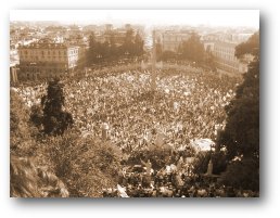 Piazza del Popolo: Roma giallorossa scende per le strade